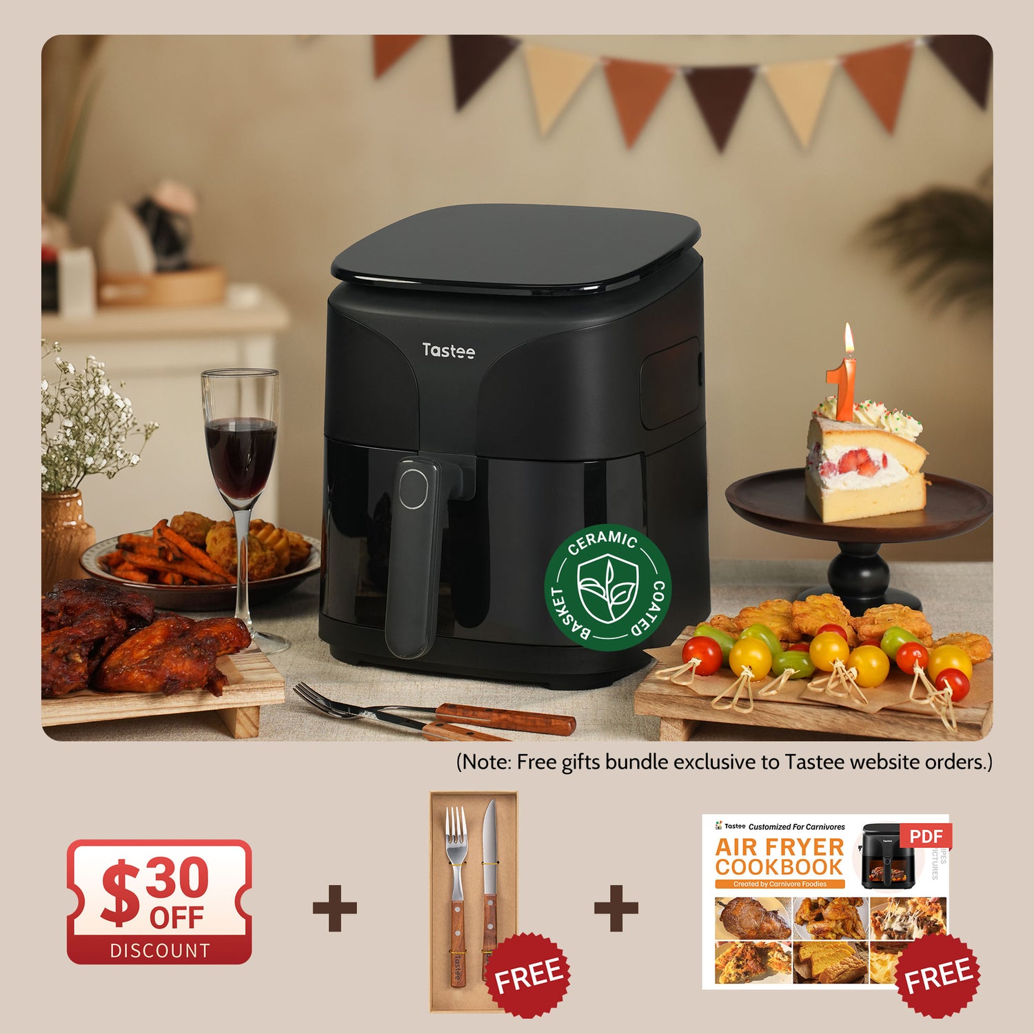 Tastee Sensor Magic Smart Air Fryer (Ceramic Coated Basket)